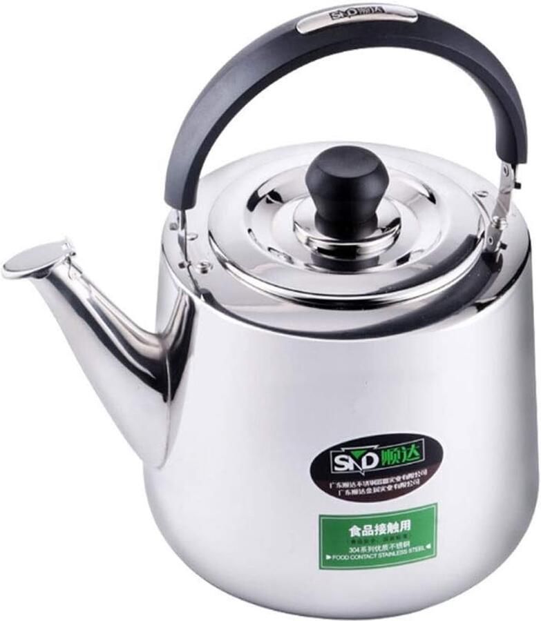 Waterkoker Roestvrij Staal Theepot Fluitketel Water Koken Grote Capaciteit 5L Roestvrij Staal