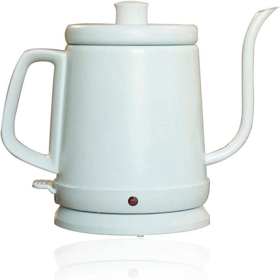 Waterkoker Roestvrij Staal Theepot Koffiepot Koffie Thee Zetten Giet Over Tuit 08 Liter Wit