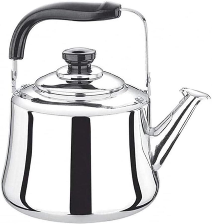 Waterkoker Roestvrij Staal Theepot Kookplaat Koken en Theezetten Aangename Pieptoon 7 Liter Zilver
