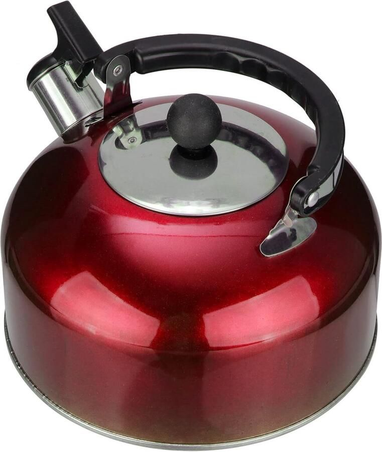 Waterkoker Roestvrij Staal Theepot Kookplaat Warme Dranken Maken Platte Bodem 2 Liter Rood