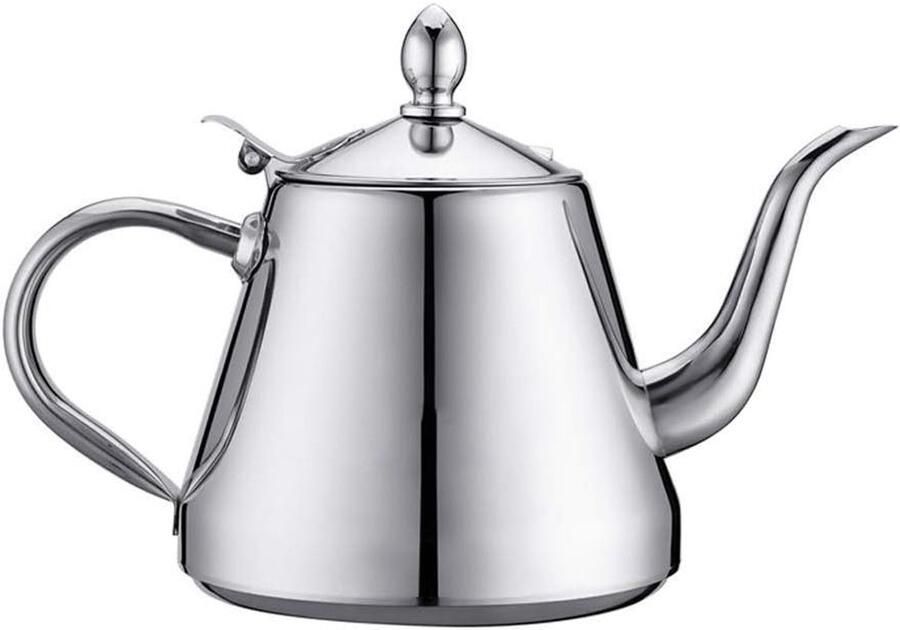 Waterkoker Roestvrij Staal Theepot Platte Bodem Water Koken Geschikt Voor Inductie 1.5 Liter Zilver