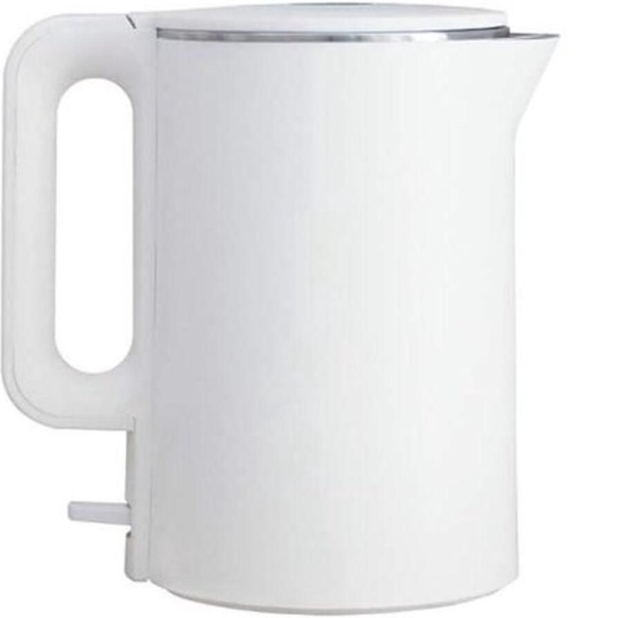 Waterkoker Roestvrij Staal Theepot Reisketel Snel Water Koken Dubbelwandig Anti-verbranding 1.8 Liter Wit