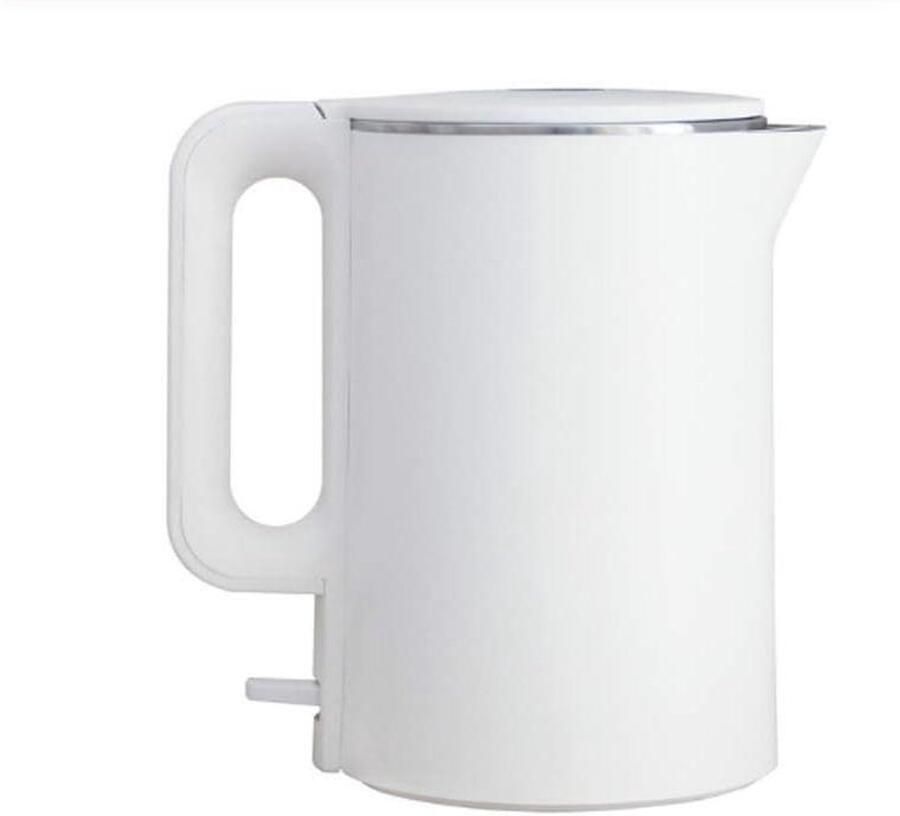 Waterkoker Roestvrij Staal Theepot Reisketel Snel Water Koken Dubbelwandig Anti-verbranding 1.8 Liter Wit