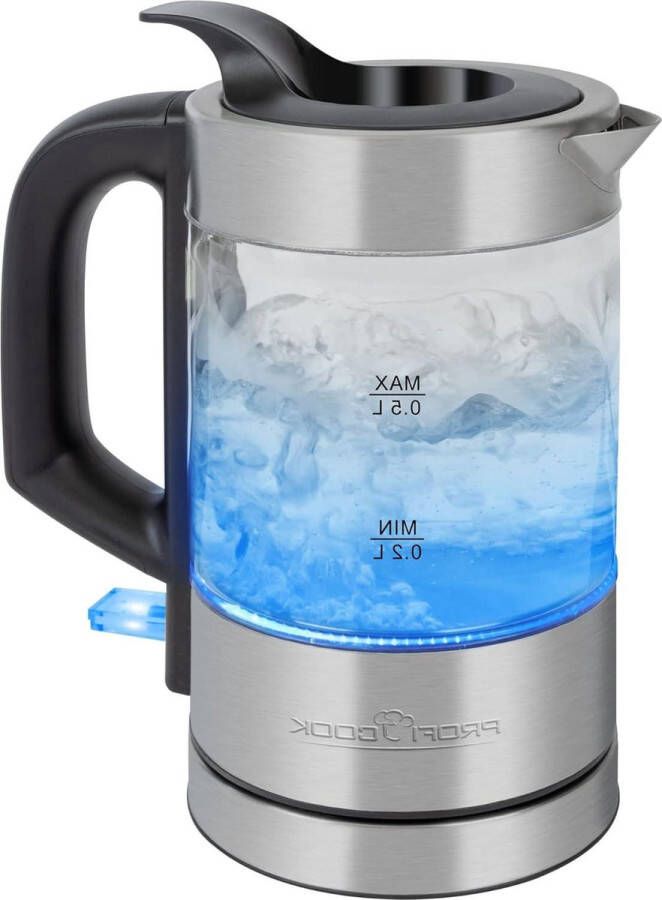 Waterkoker roestvrij staal verlicht 0.5 liter blauw licht thee reis klein voor babyvoeding camping filter koffie