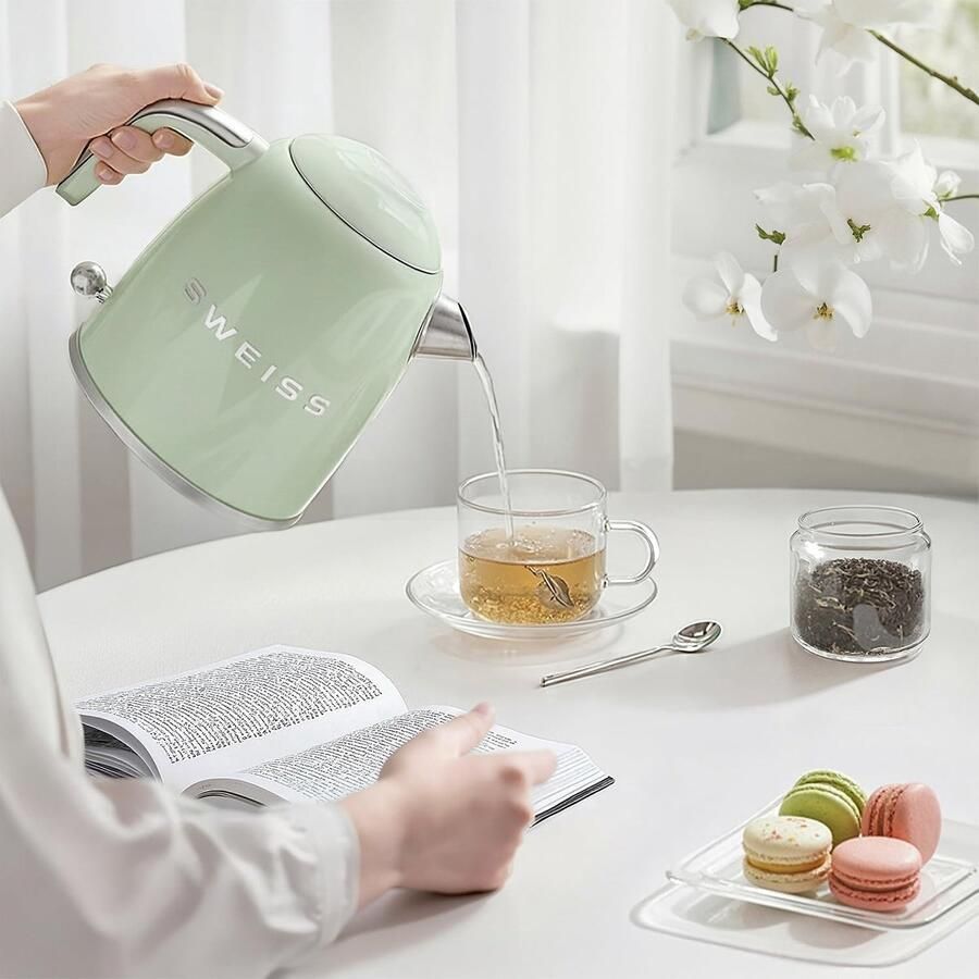Waterkoker Roestvrij Staal Vintage Design 1000 W Vermogen Voor Thee en Koffie