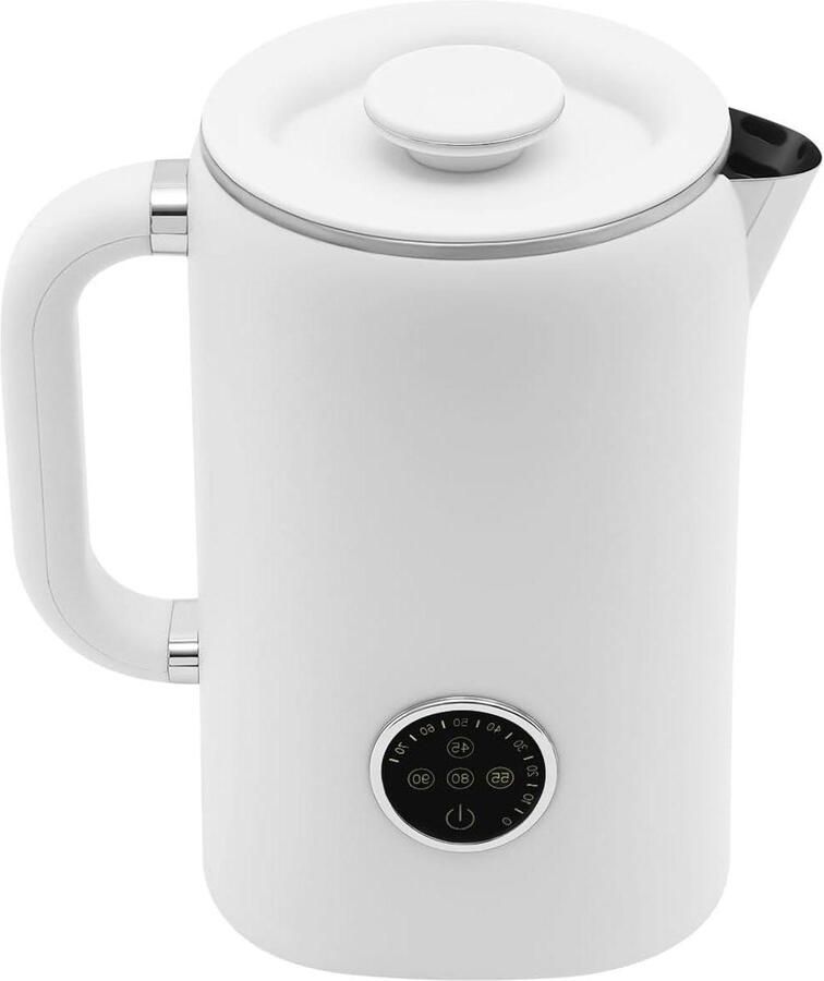 Waterkoker Roestvrij Staal Warmhoudfunctie Instelbaar Dranken Bereiden Dubbelwandig Ontwerp 1.7 Liter Wit