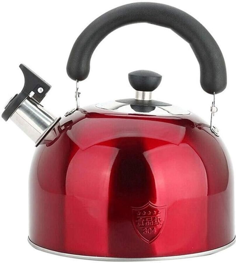 Waterkoker Roestvrijstaal Fluitketel Kookpot Water Koken Met Fluittoon 300 Gram Rood