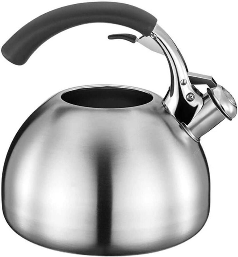 Waterkoker Roestvrijstaal Fluitketel Theepot Water Koken Snelle Warmtegeleiding 2.5 Liter Zilver