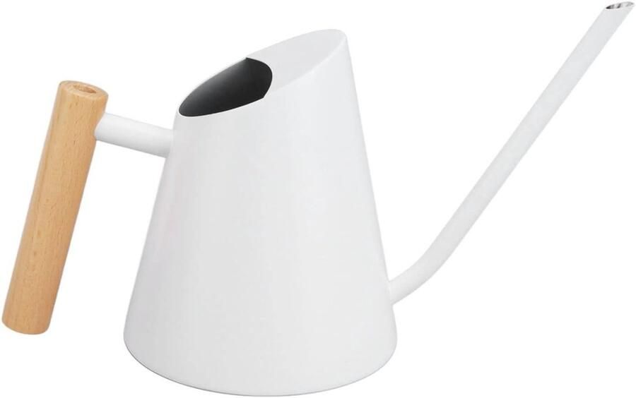 Waterkoker Roestvrijstaal Planten Gieter Planten Verzorgen Lange Tuit Houten Handvat 35 Ounces Wit