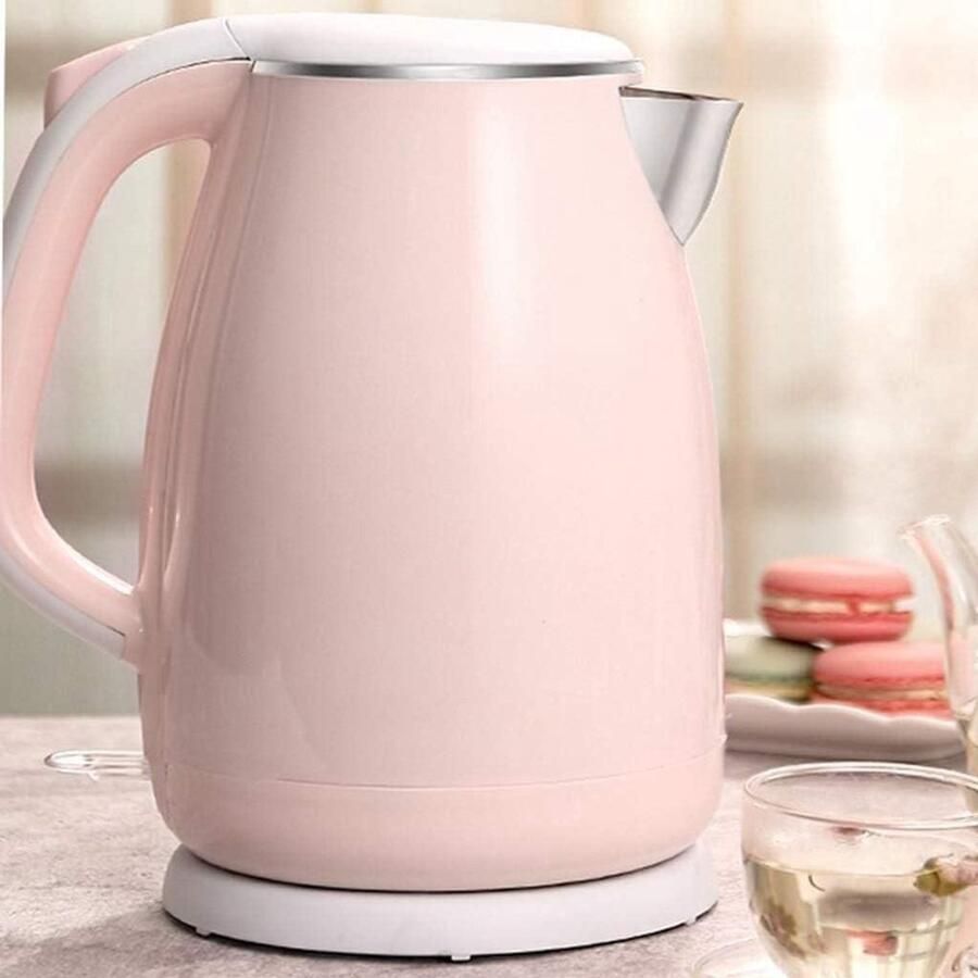 Waterkoker Roestvrijstaal Thee Ketel Snel Water Koken Dubbele Wand Isolatie 18 Liter Roze
