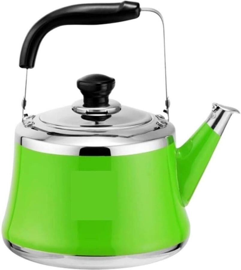 Waterkoker Roestvrijstaal Theeketel Fluitketel Water Koken Ergonomische Handgreep 2L Groen