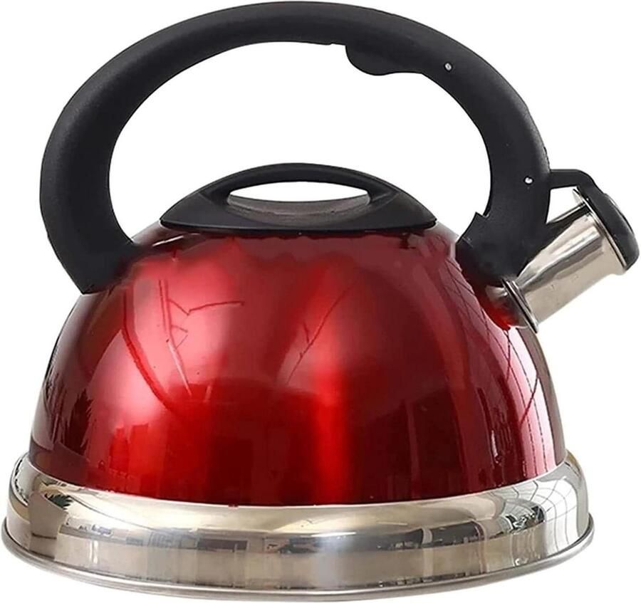 Waterkoker Roestvrijstaal Theeketel Fluitketel Water Koken Luid Fluit Signaal 3 Liter Capaciteit Rood