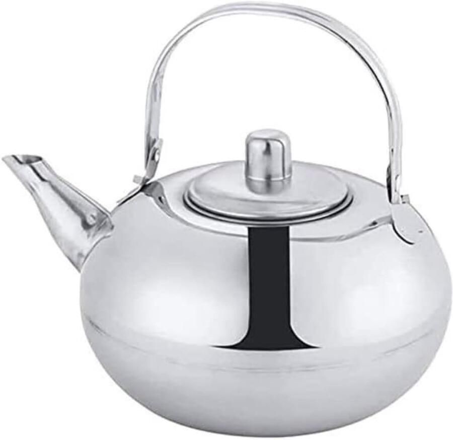 Waterkoker Roestvrijstaal Theepot Fluitketel Koken Op Fornuis Klassieke Stijl 1.5 Liter Blauw Zilver