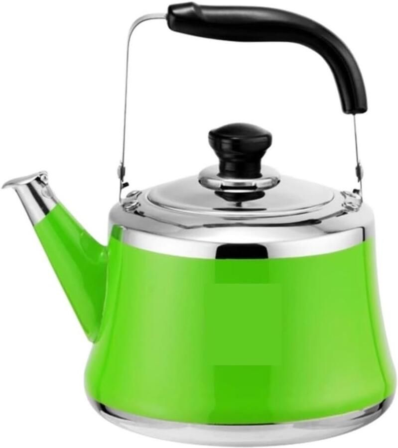 Waterkoker Roestvrijstaal Theepot Kookplaat Snel Water Koken Universeel Geschikt 4 Liter Groen
