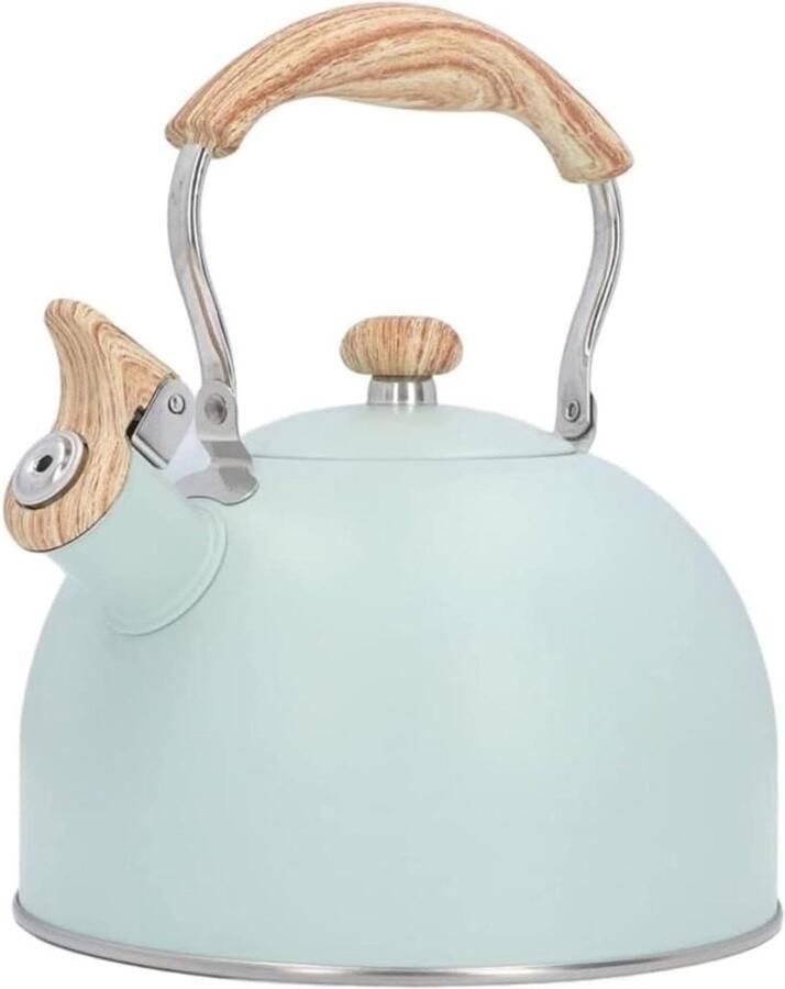 Waterkoker Fluitketel Theepot RVS Water Koken Comfortabele Greep 2.5 Liter Zilverkleurig