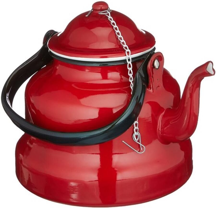 Waterkoker Roja 1 l geëmailleerd staal in rood 10 x 10 x 20 cm