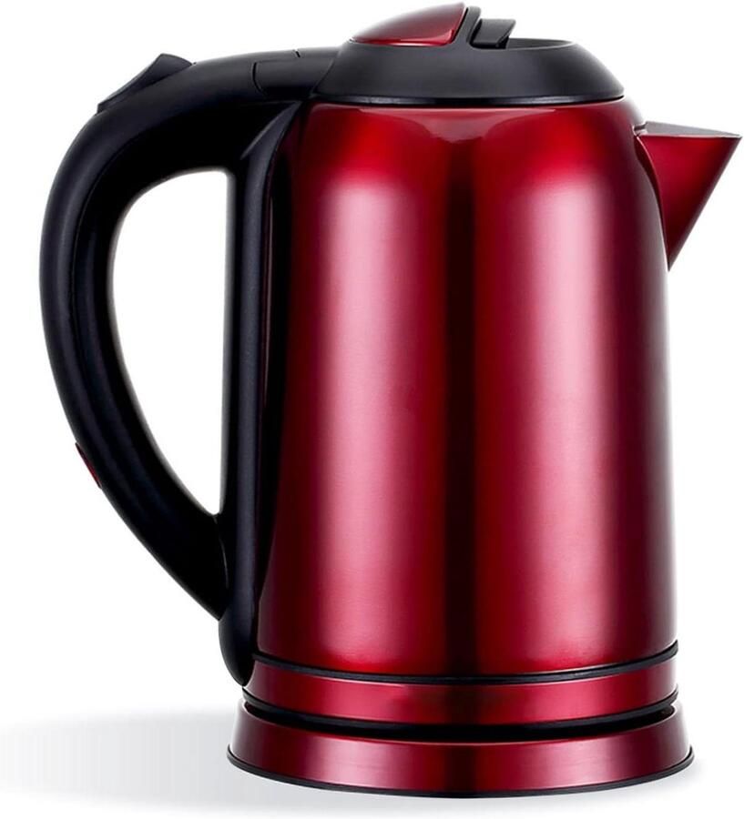Waterkoker RVS Dubbelwandig Theeketel Snel Water Koken Automatische Uitschakeling 1 Liter Capaciteit Rood