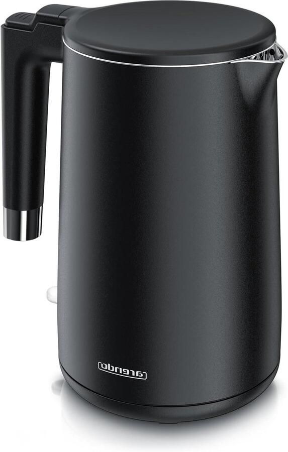 Waterkoker RVS Elektrische Ketel Snel Water Koken Dubbelwandig Geïsoleerd 1.5 liter Mat Zwart