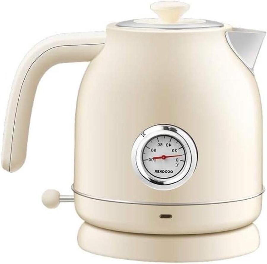 Waterkoker RVS Elektrische Ketel Snel Water Koken Temperatuurregeling 1.7 Liter Zilver