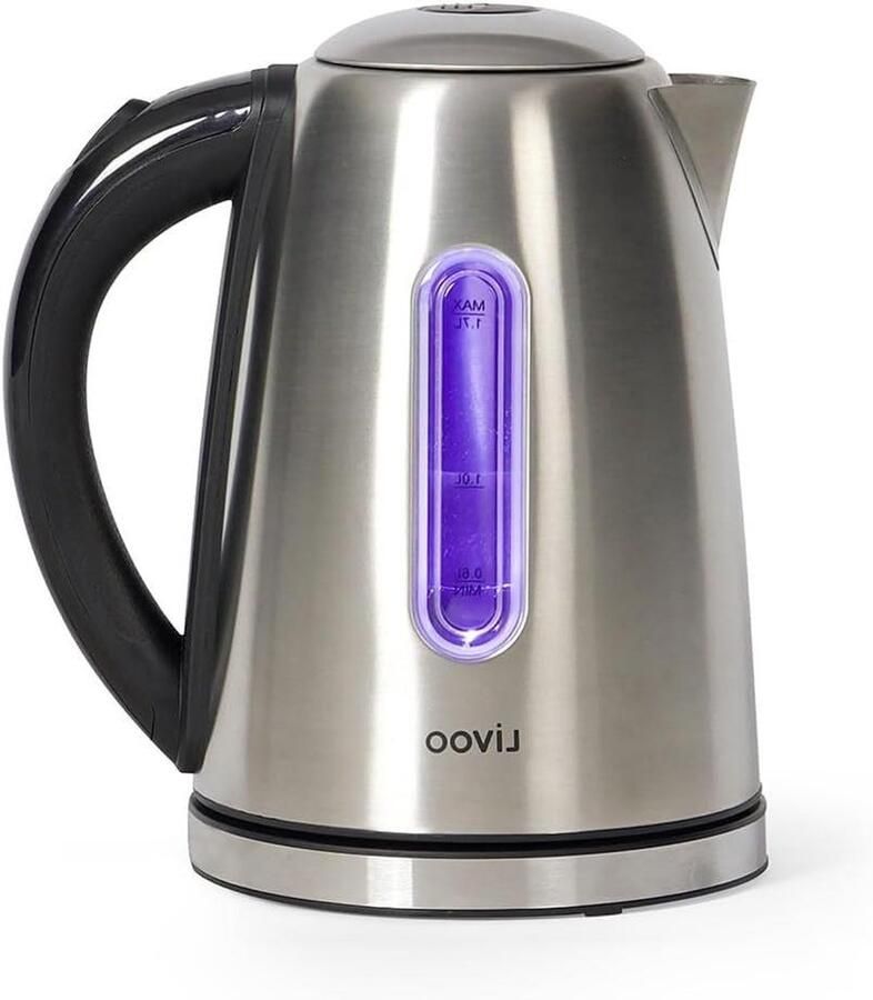 Waterkoker RVS Elektrische Waterkoker Snel Water Koken Verborgen Verwarmingselement 1.7 Liter Grijs