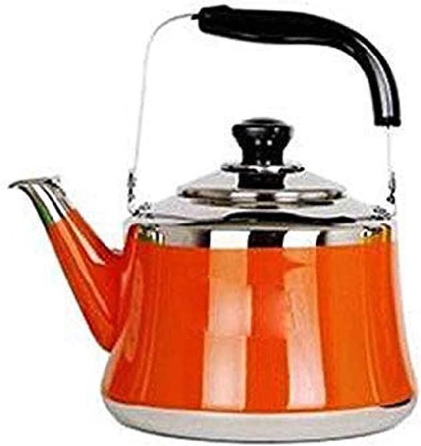 Waterkoker RVS Fluitketel Theeketel Water Koken Veiligheidsontwerp 5L Oranje