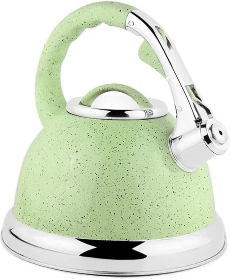 Waterkoker RVS Gekleurde fluitketel Water Koken Ergonomische handgreep 3.5 Liter Groen