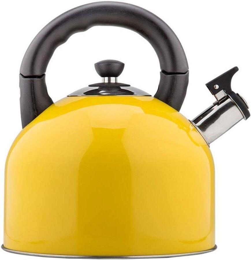 Waterkoker RVS Grote fluitketel Snel water koken Automatisch fluit signaal 4.4 Liter Geel