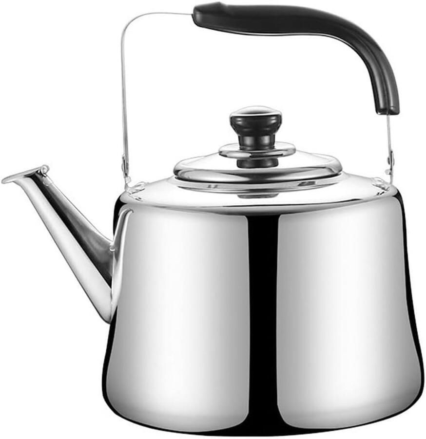 Waterkoker RVS Grote Ketel Koffie en Thee Fluit bij Koken 3 Liter Zilver