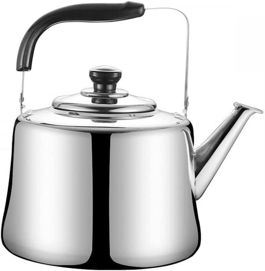 Waterkoker RVS Grote Ketel Koffie Thee Zetten Fluitketel 1.5 Liter Zilver
