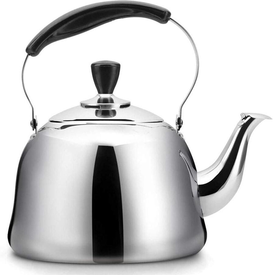 Waterkoker RVS Grote Ketel Water Koken Automatisch Fluit Signaal 5 Liter Zilverkleurig