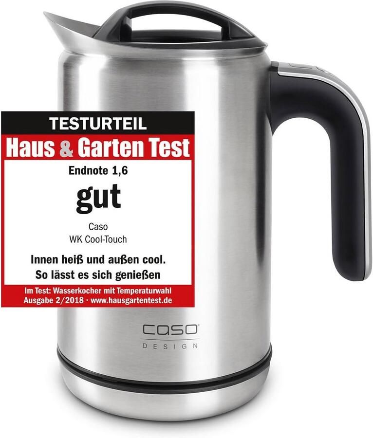 Waterkoker RVS met Instelbare Temperatuur en Dubbele Wand (Wordt Niet Heet)