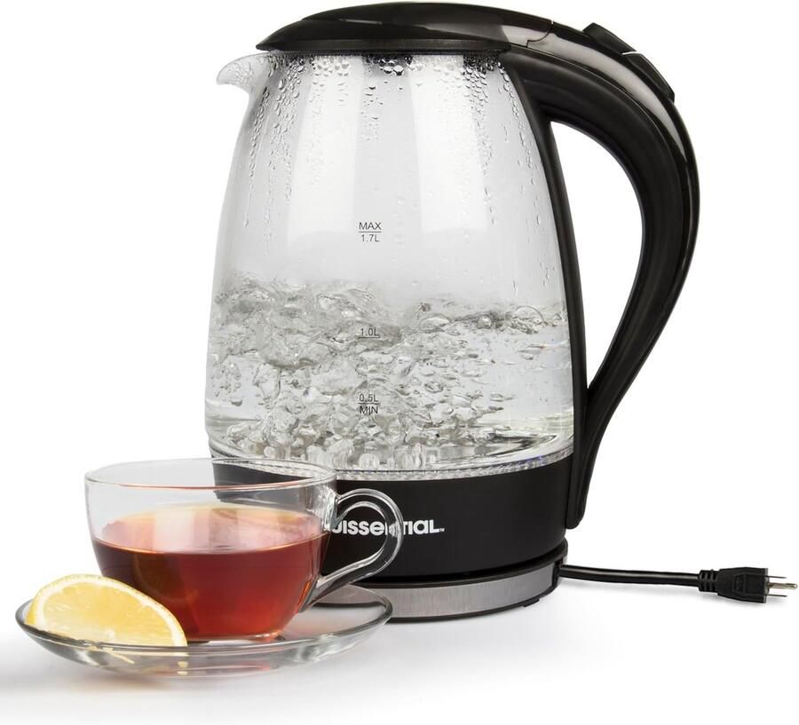 Waterkoker RVS Snelkoker Draadloos Water Koken Automatische Uitschakeling 1.7 Liter Zwart