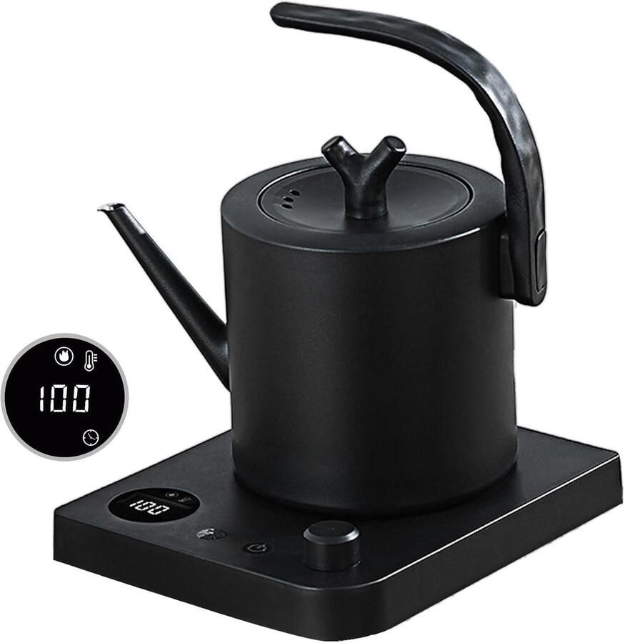 Waterkoker RVS Theemaker Snel Dranken Bereiden Temperatuur Instelbaar 1 Liter Zwart