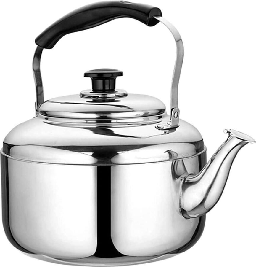 Waterkoker RVS Thee Ketel Water Koken Fluitend Geluid 4 Liter Zilver