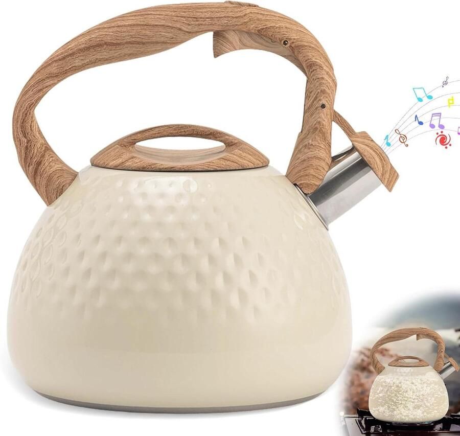 Waterkoker RVS Thee Waterkoker Fluitketel Koffie en Thee Zetten Luid Fluit Signaal 3 Liter Zilver