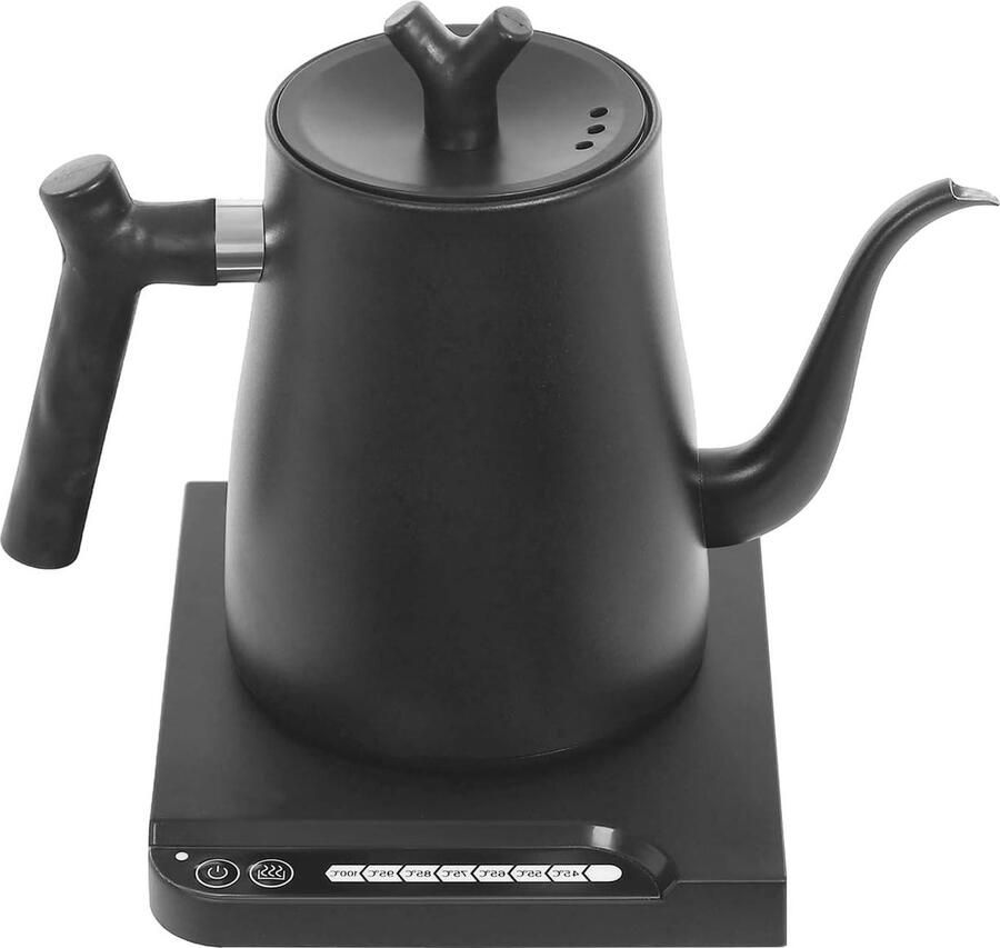 Zwanenhals Waterkoker Gooseneck Ketel Koffie Thee Zetten 7 Temperatuurinstellingen 1 Liter Zwart