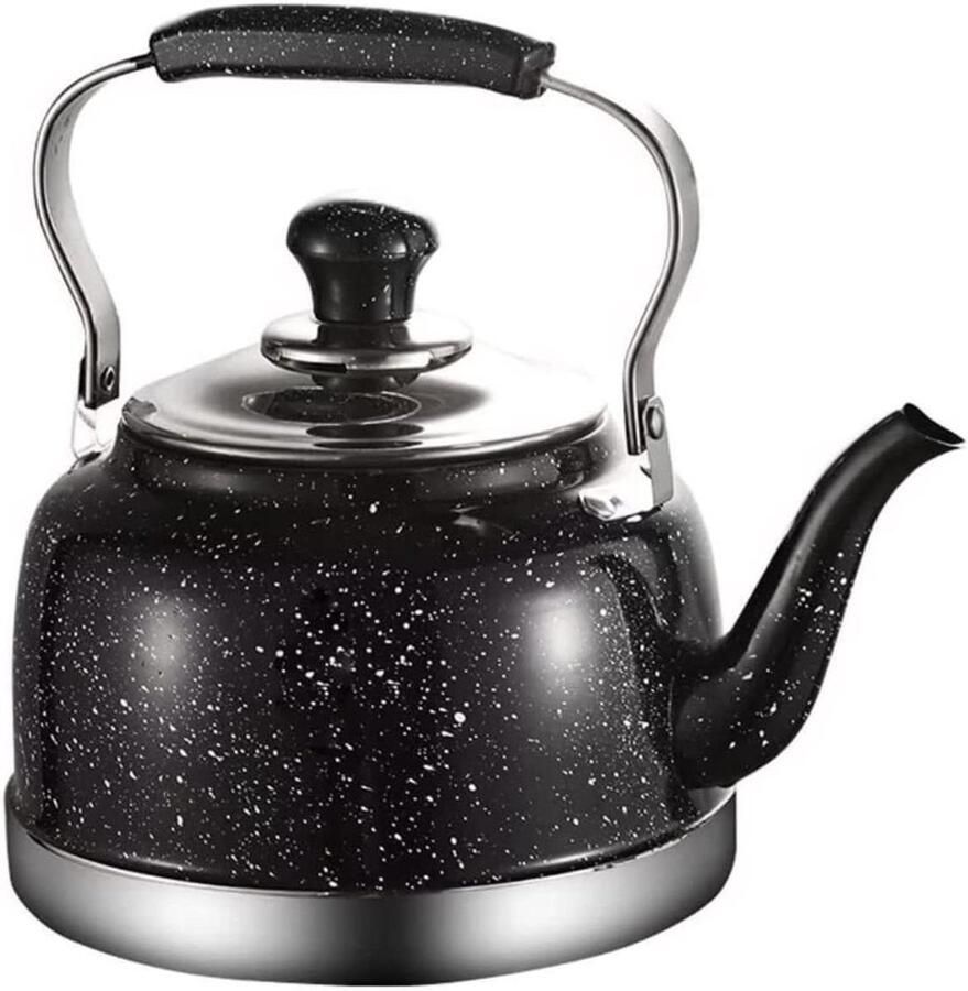 Waterkoker RVS Theeketel Fluitend Thee Zetten Verwarming Bodem 2 Liter Zwart