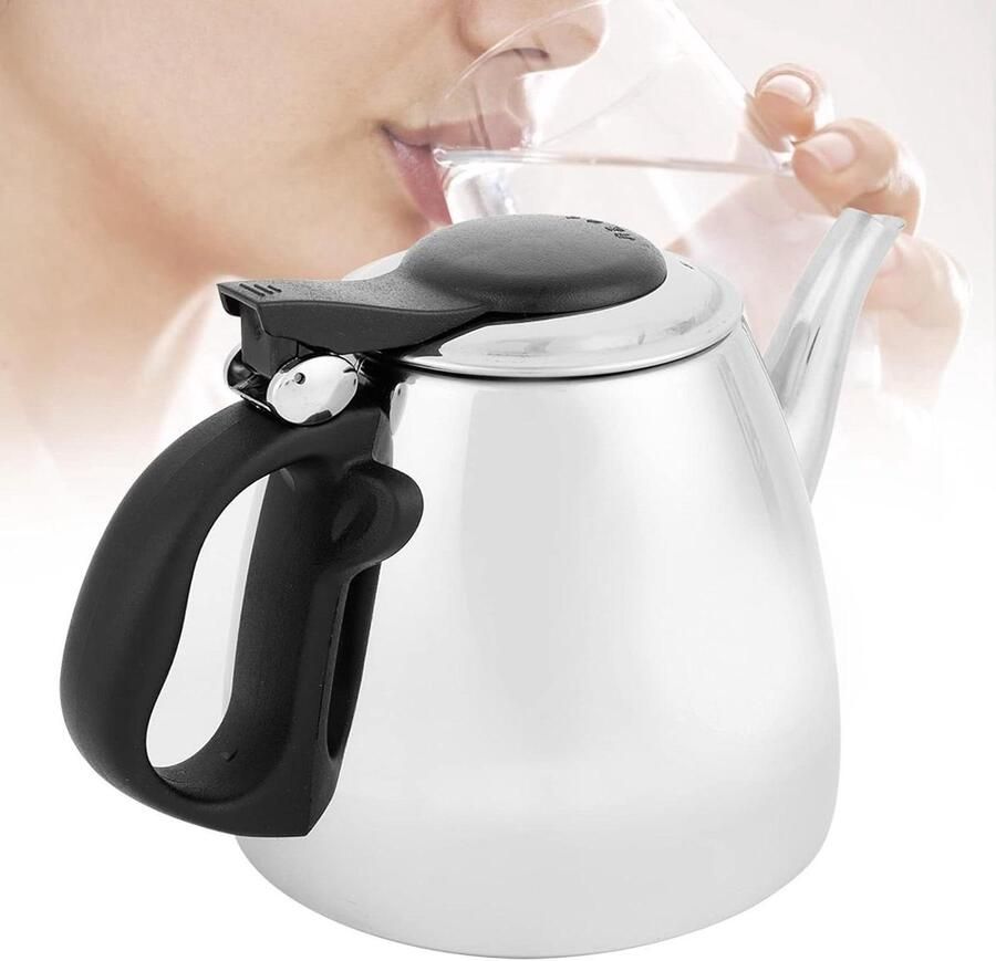 Waterkoker RVS Theeketel Inductie Snel Water Koken Ergonomisch Handvat 1.2 Liter Zilver