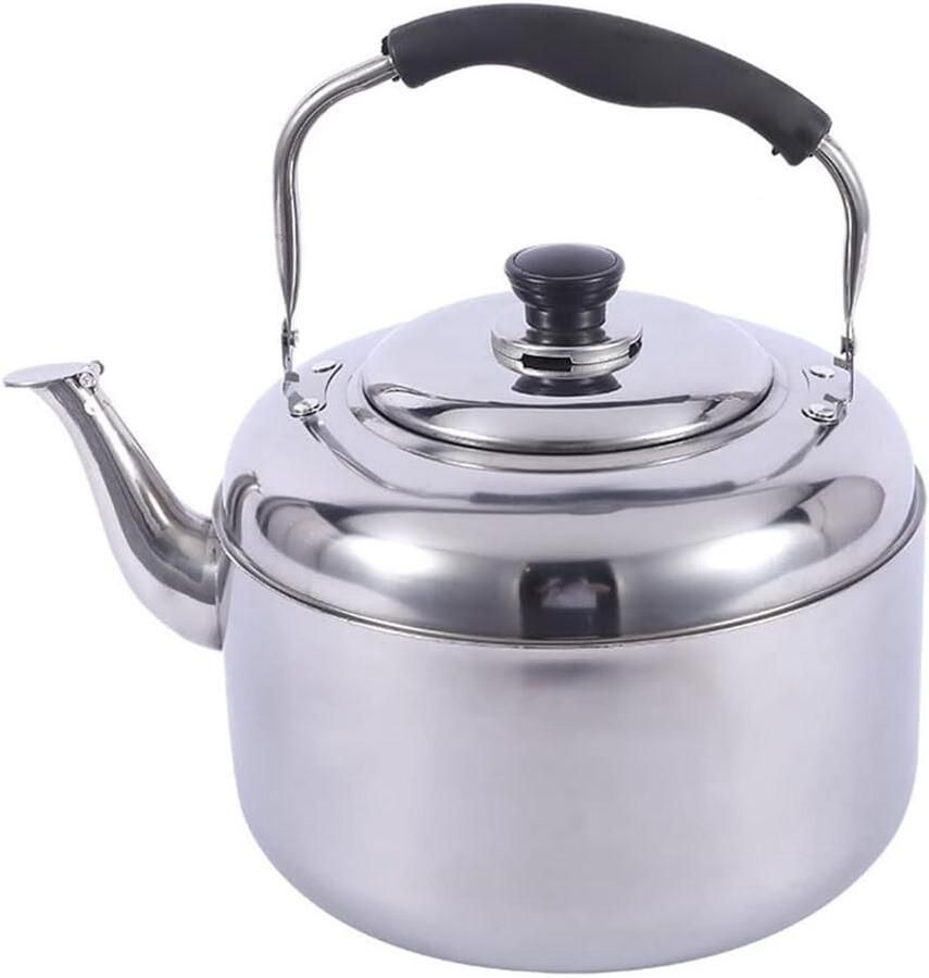 Waterkoker RVS Theeketel Ketel Water Koken Fluitend Signaal 4 Liter Zilver