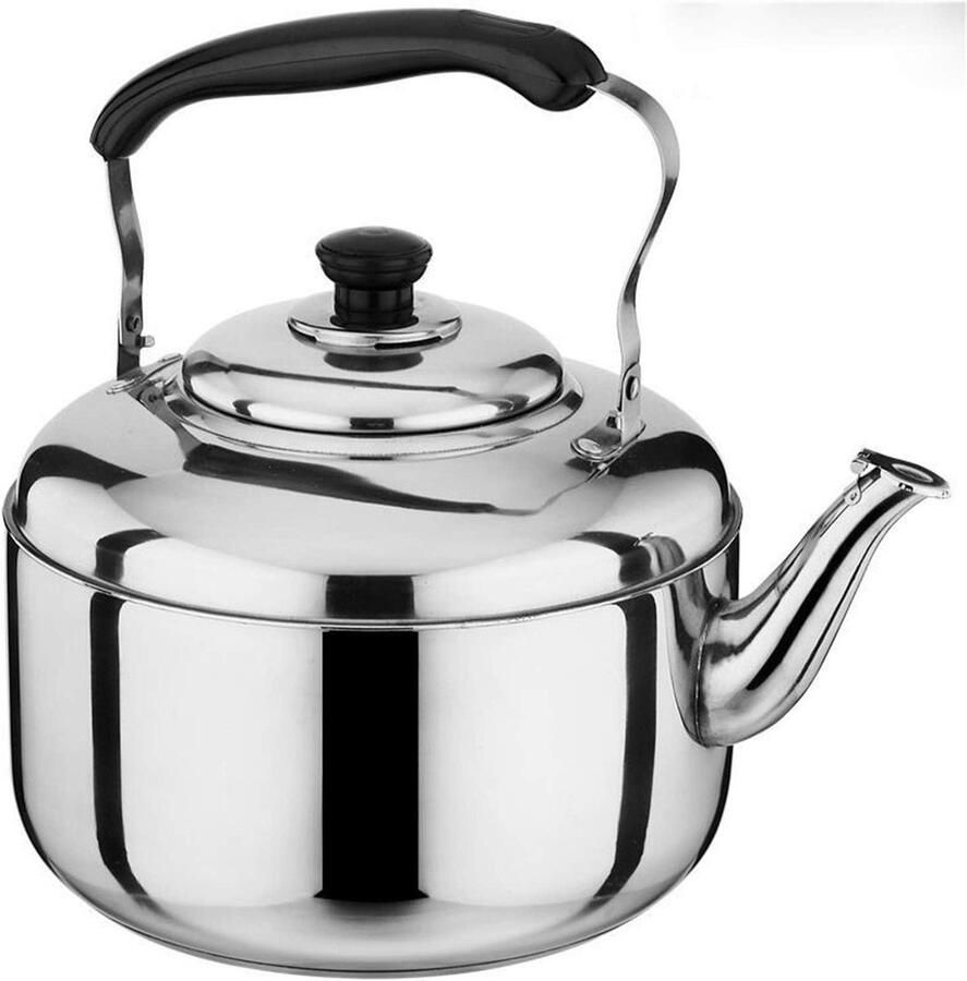 Waterkoker RVS Theeketel Kookplaat Koffie en Thee Grote Capaciteit 5.5L Zilver