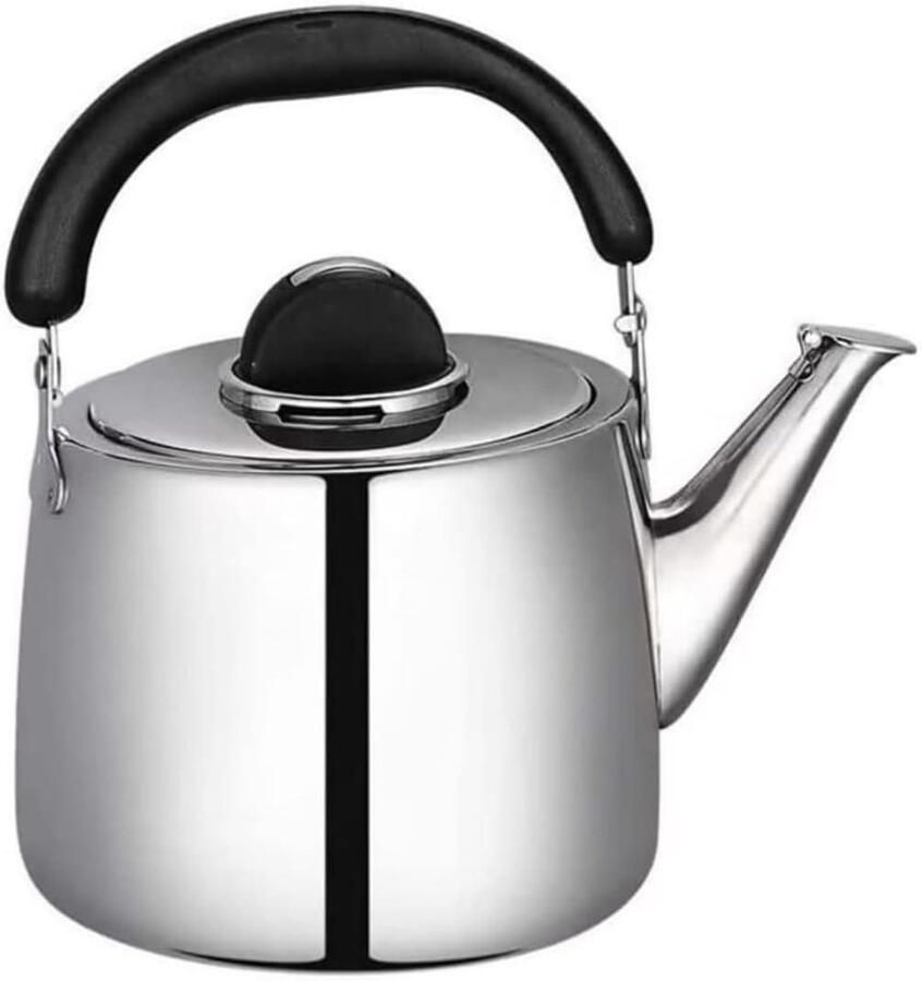 Waterkoker met Fluitje Theeketel Kookplaat Water Koken Roestvrij Staal 304 4L Zilver