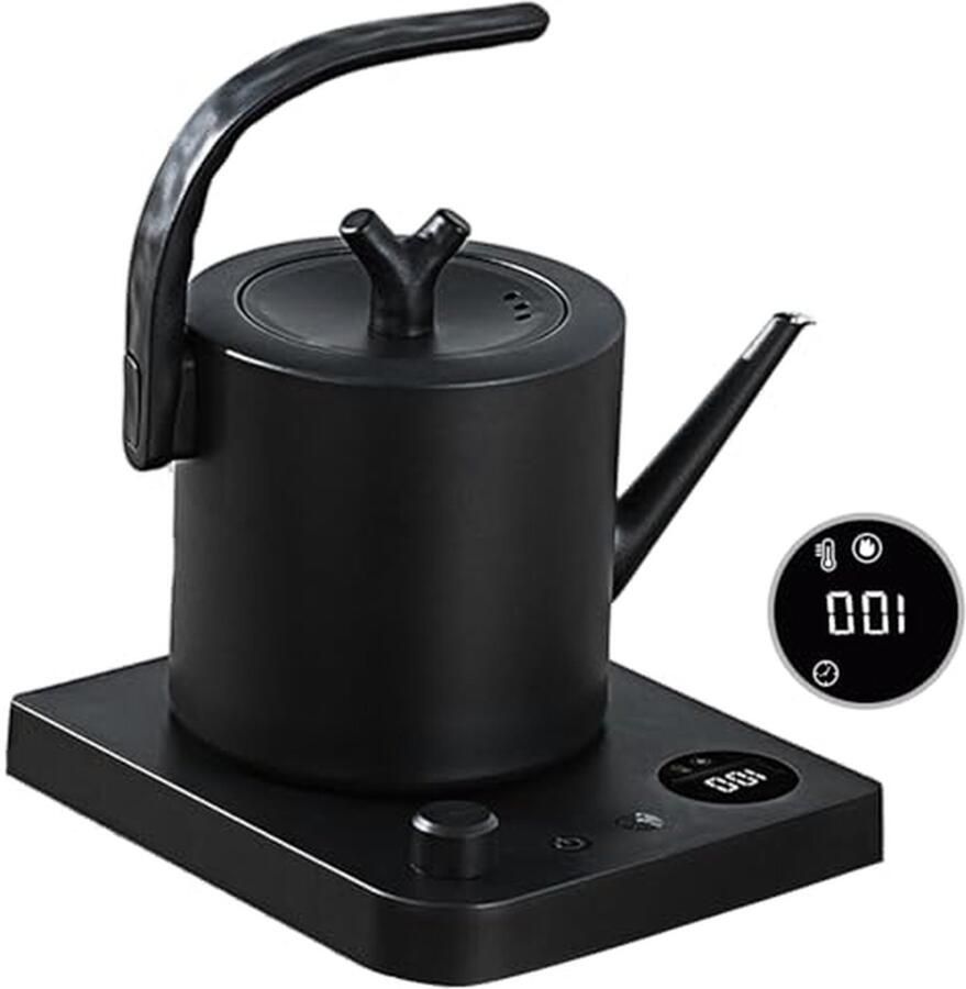 Waterkoker RVS Theemaker met instelling Dranken bereiden Instelbare temperatuur 1 Liter Zwart