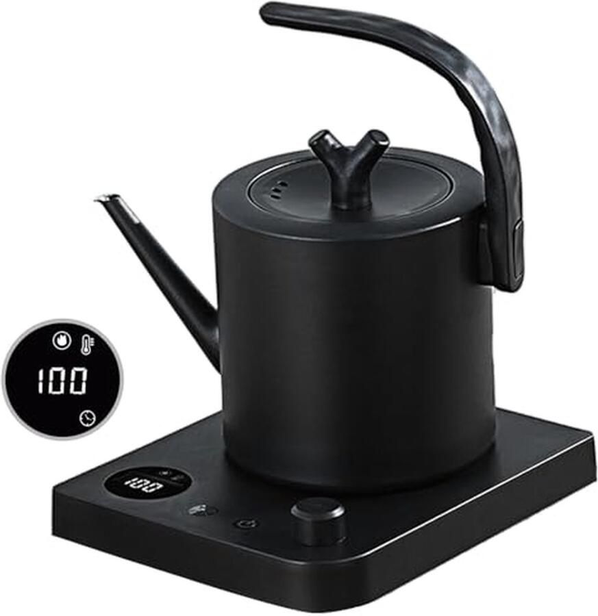 Waterkoker RVS Theemaker Snel Dranken Bereiden Temperatuur Instelbaar 1 Liter Zwart