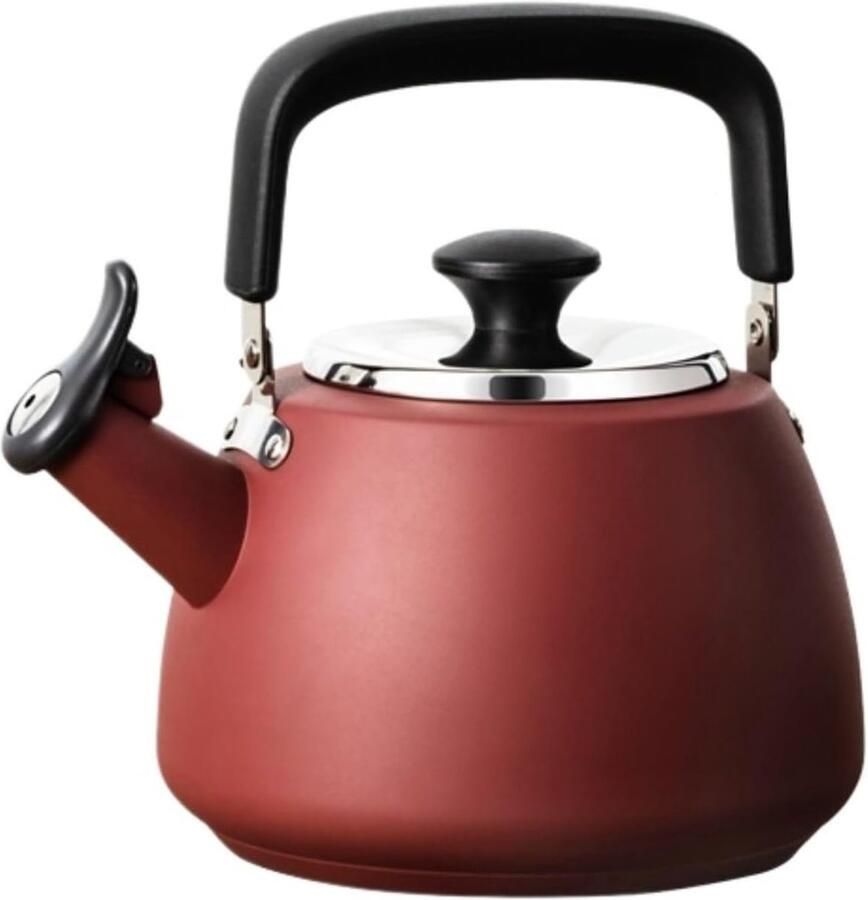 Waterkoker RVS Theepot Fluitketel Koken Water Geschikt Alle Vuren 19 Liter Zwart