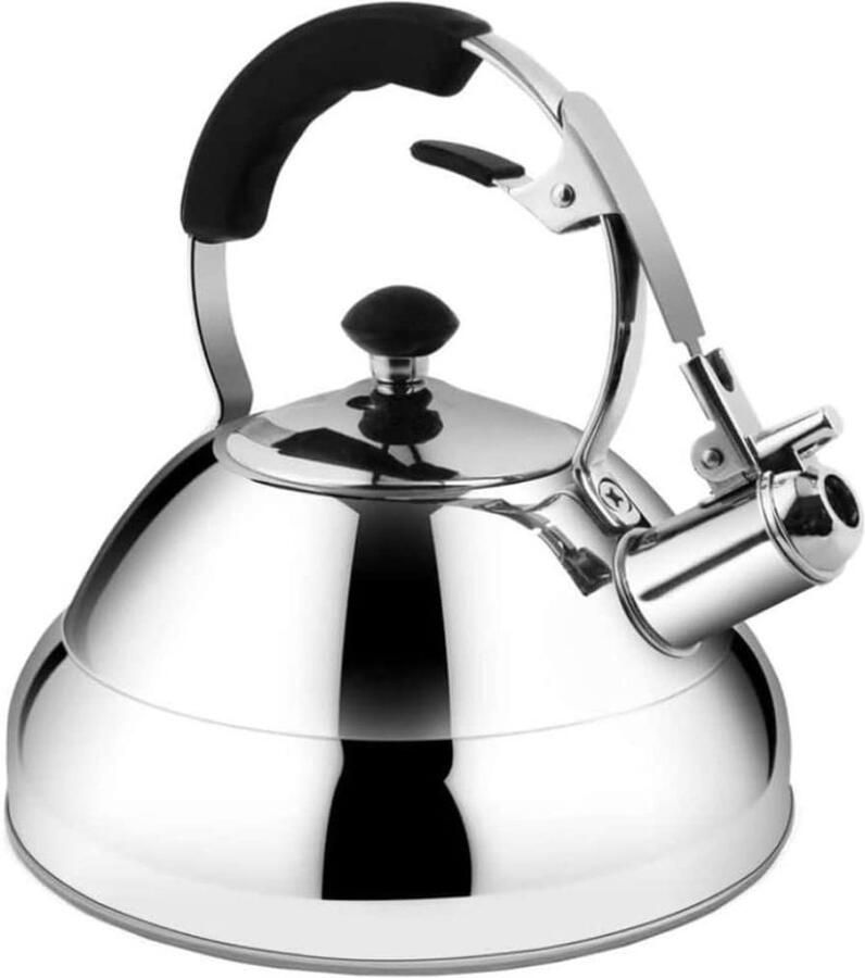 Waterkoker Roestvrij Staal Theepot Fluitketel Water Koken Automatische Uitschakeling 2.6L Capaciteit Zilver