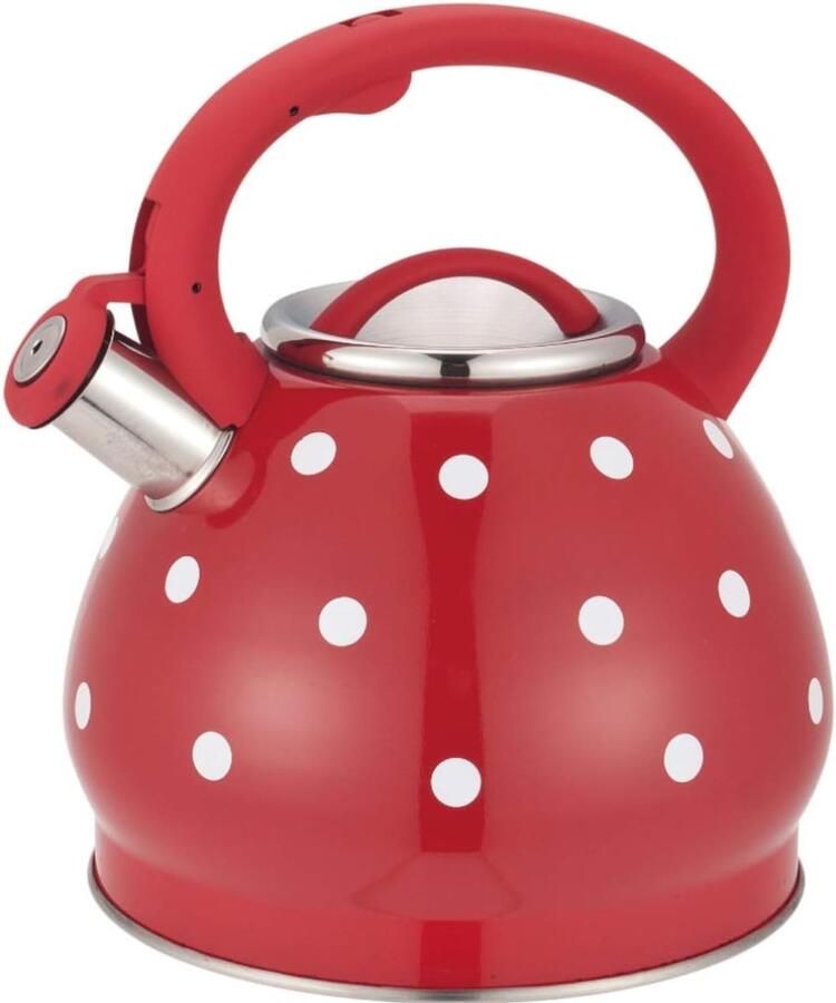 Waterkoker Theepot Fluitketel Snel Water Koken Voor Alle Kookplaten 35 Liter Capaciteit Rood