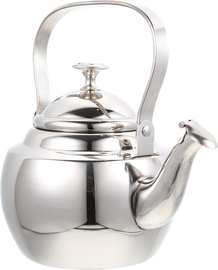 Waterkoker RVS Theepot Fluitketel Water Koken Met Zeef Handvat 1 Liter Zilver