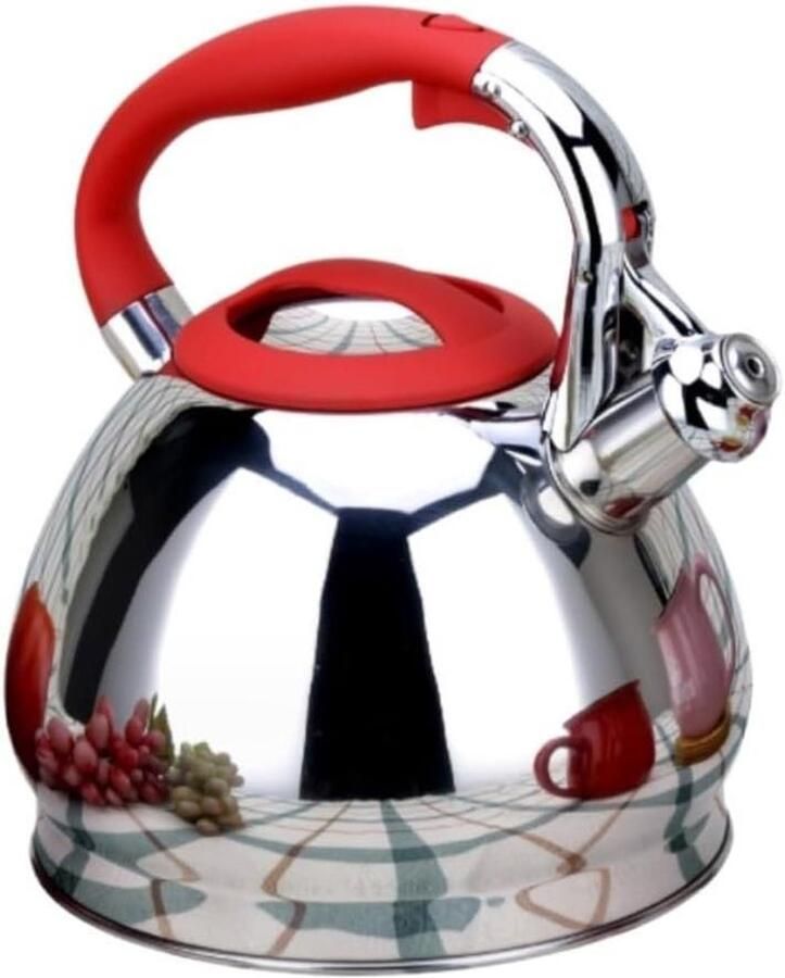 Waterkoker RVS Theepot Fluitketel Water Koken Universele Hittebron 3.4 Liter Zilverkleurig