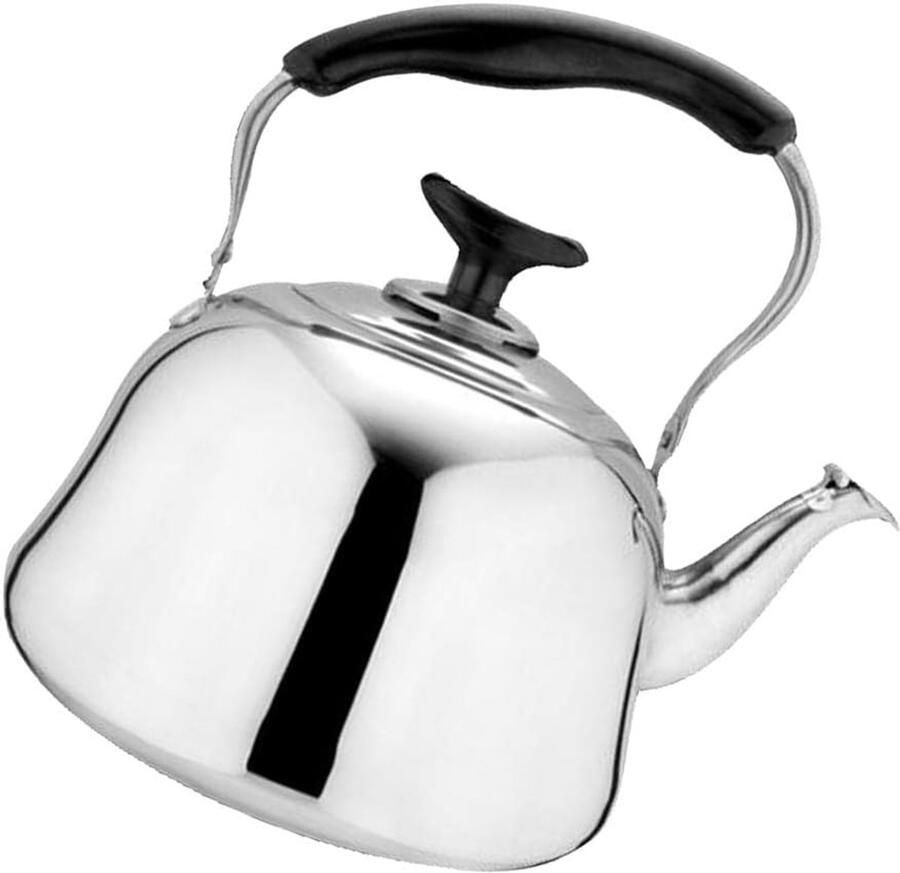 Waterkoker RVS Theepot Fluitketel Water Koken Voor Alle Vuren 1 Liter Zilver