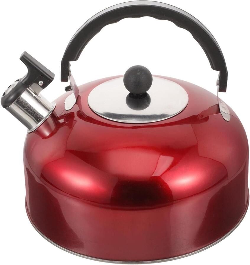 Waterkoker RVS Theepot Fornuis Water Koken Luid Fluitend 4L Rood